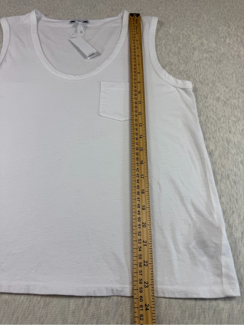 NWT James Perse Standard White Cotton Pocket Tank Top Size 1 (Small) - Picture 8 of 10